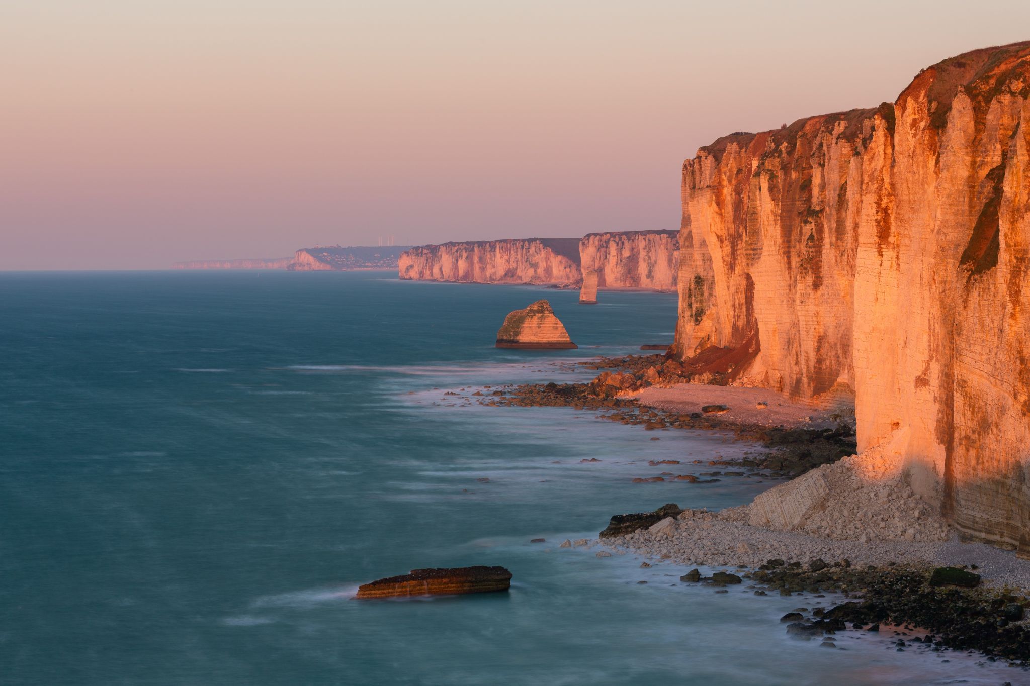 Beautiful cliffs of Etretat, France