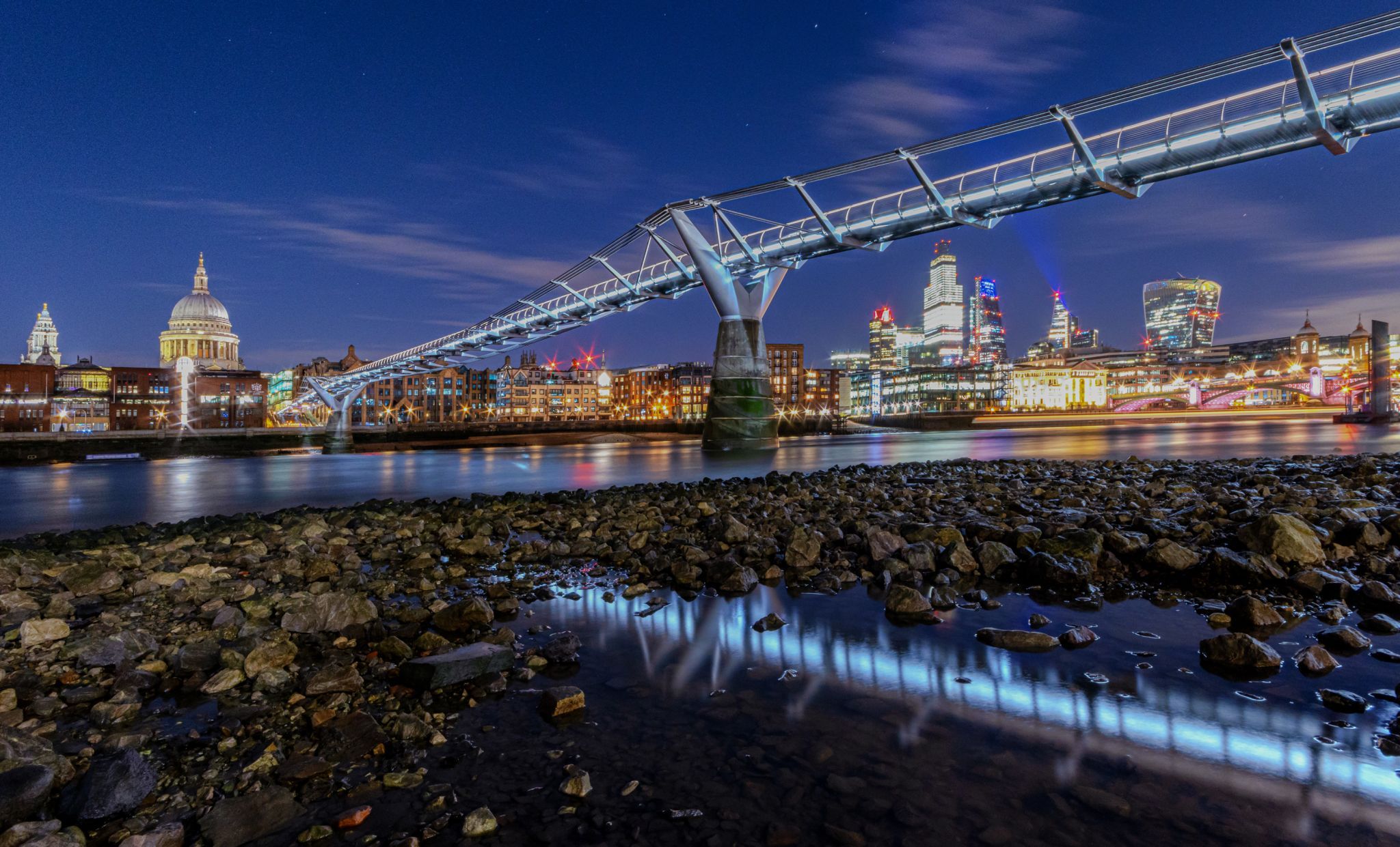 Beneath Millennium Bridge, London, United Kingdom