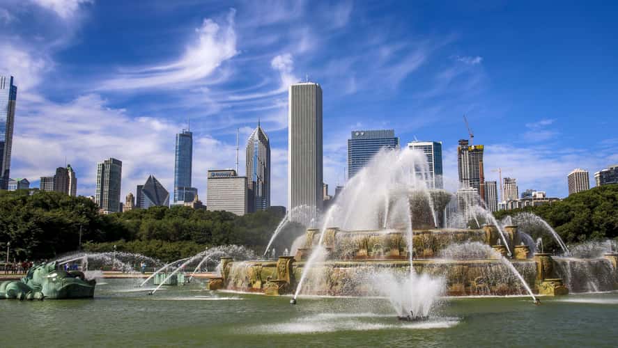 Buckingham Fountain Skyline, Chicago