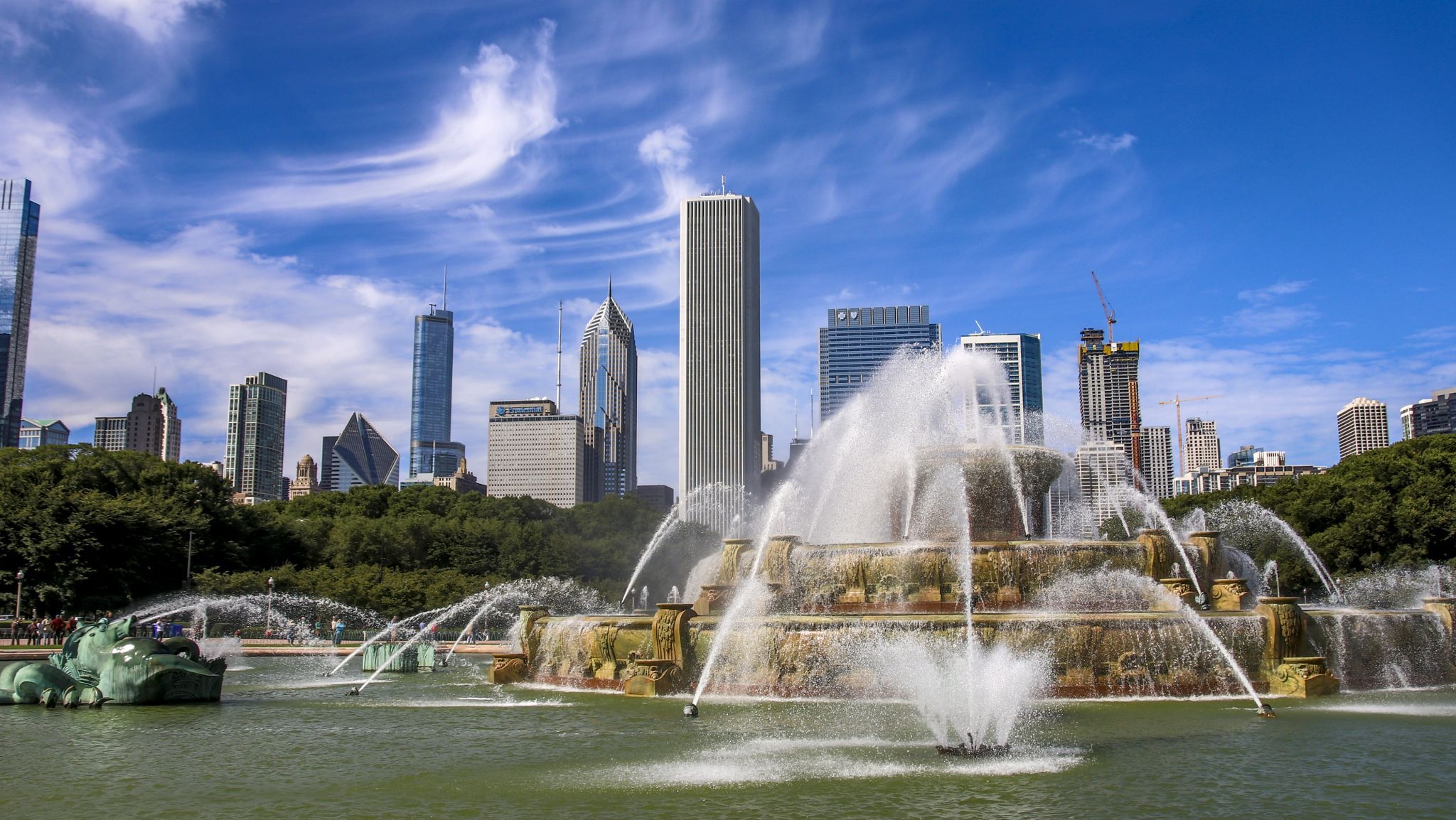 Buckingham Fountain Skyline, Chicago, USA