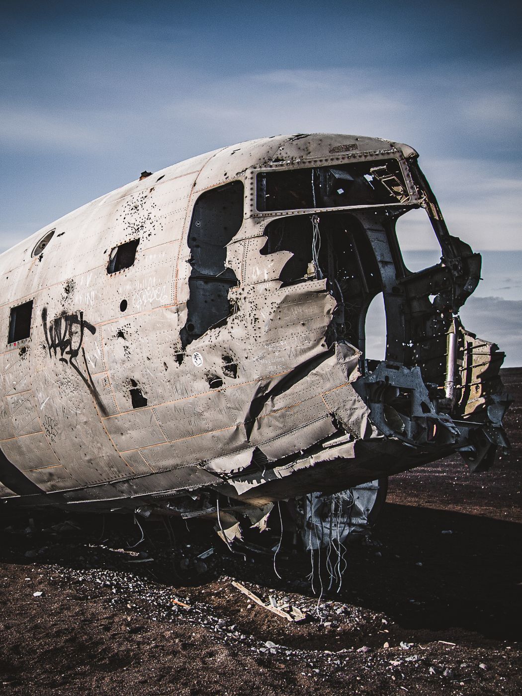 Solheimasandur Plance Wreck from the front, Iceland