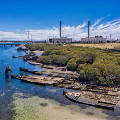 Garden Island Ships Graveyard, Port Adelaide, SA, Australia