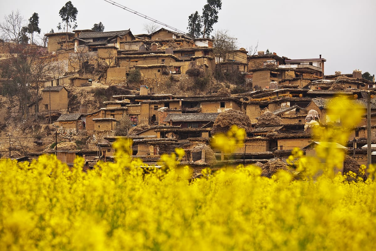Old clay village in Yunnan, China