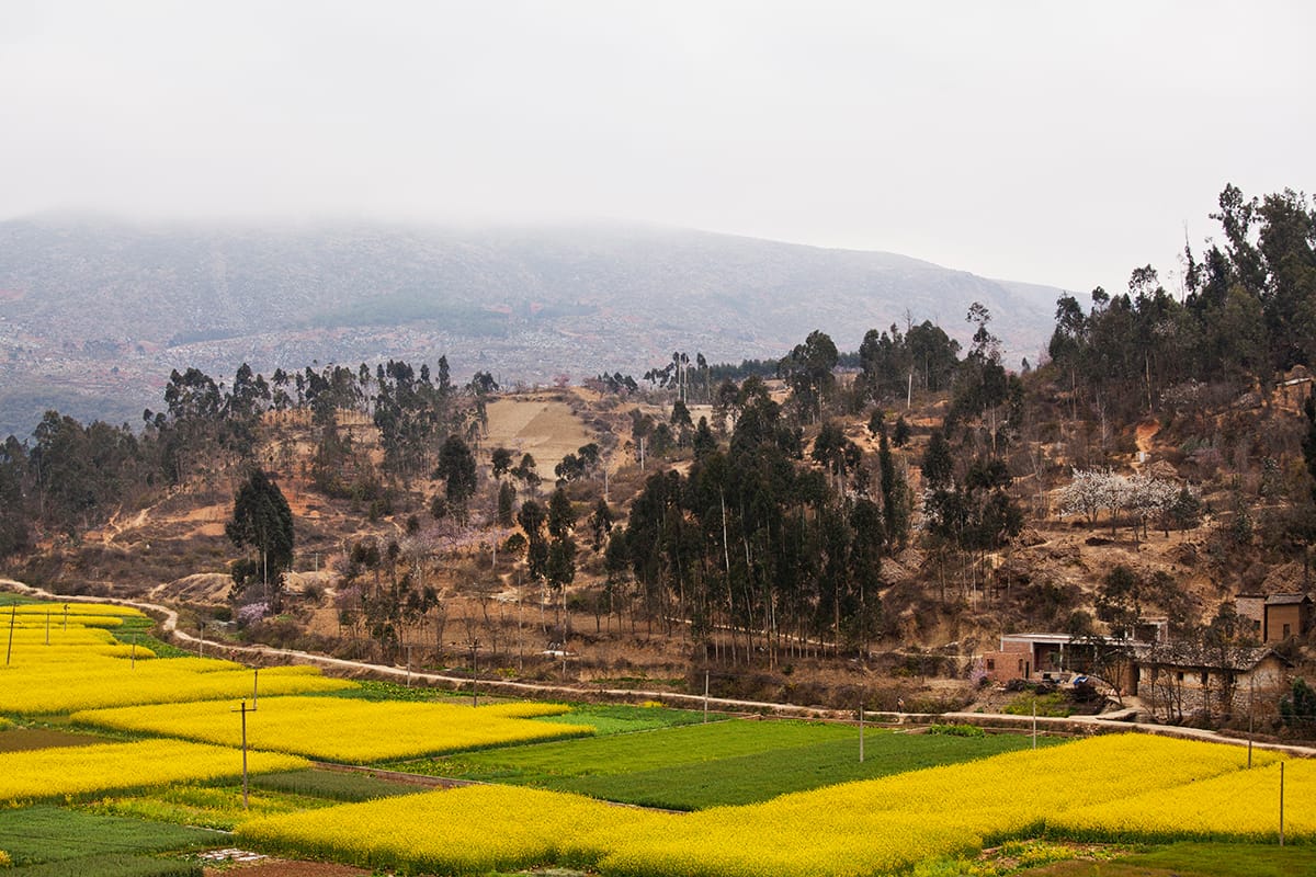 Old clay village in Yunnan, China