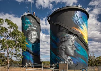 Painted silo in Hay New South Wales