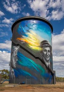 Painted silo in Hay New South Wales