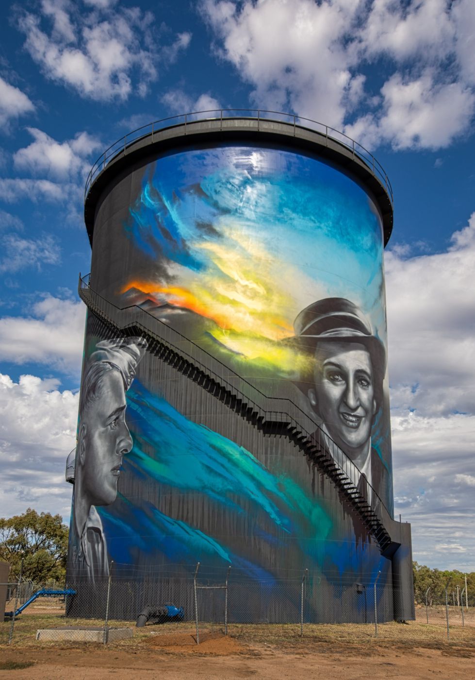 Painted silo in Hay New South Wales, Australia