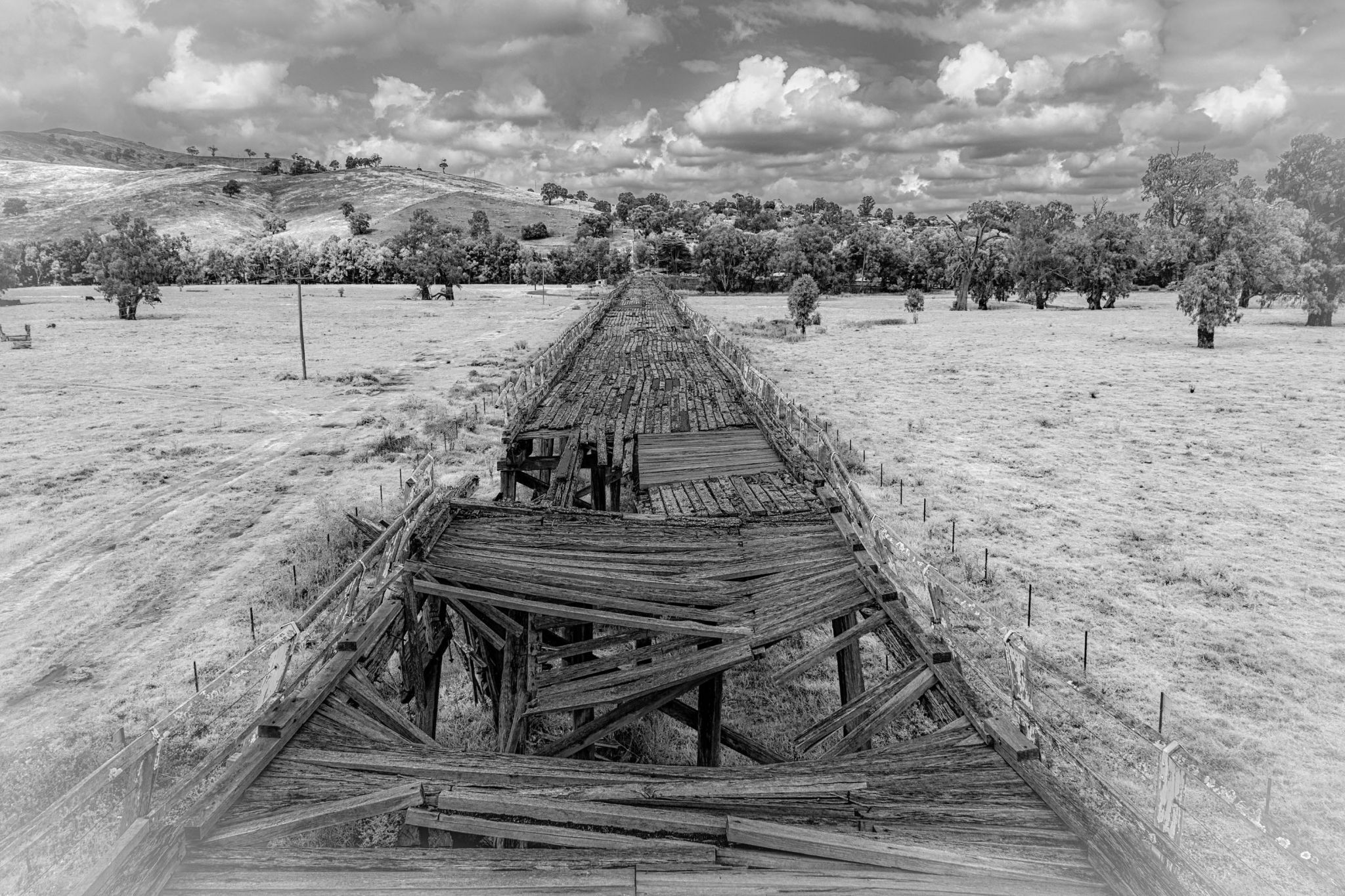 The old Car bridge Gundagai New South Wales, Australia
