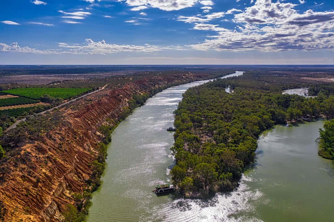 The river bend Heading Cliffs lookout, Renmark SA, Australia