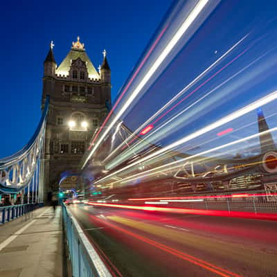 Traffic on the Tower Bridge, London, United Kingdom