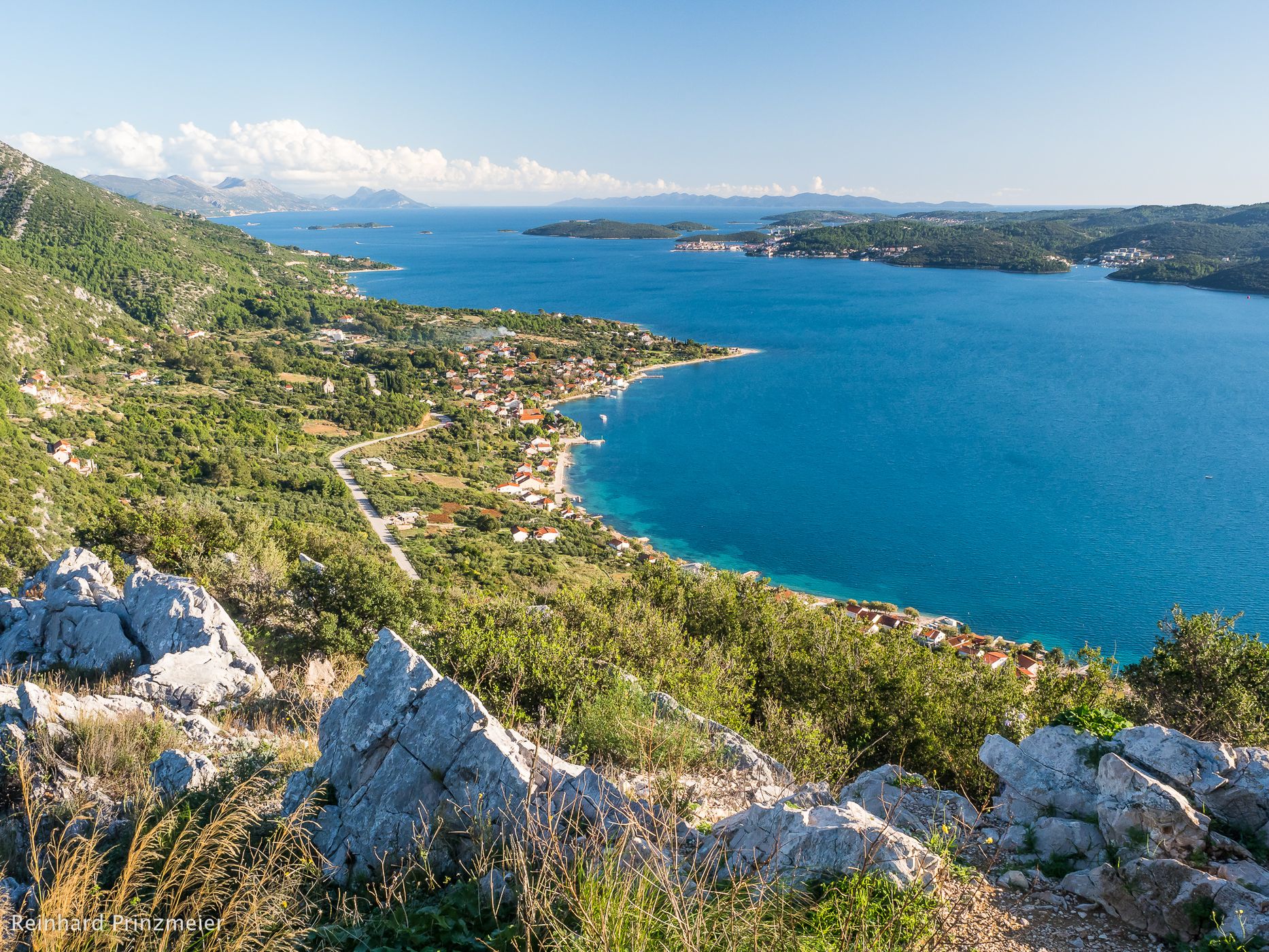 view to Orebič and island Korčula, Croatia