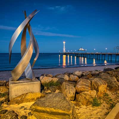 Brighton Pier, blue hour & Sculpture, Adelaide, Australia