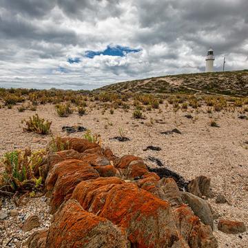 Corny Point Lighthouse sand, Yorke Peninsula, S A, Australia