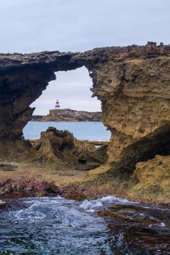 Doorway rock & the Obelisk, Robe, South Australia
