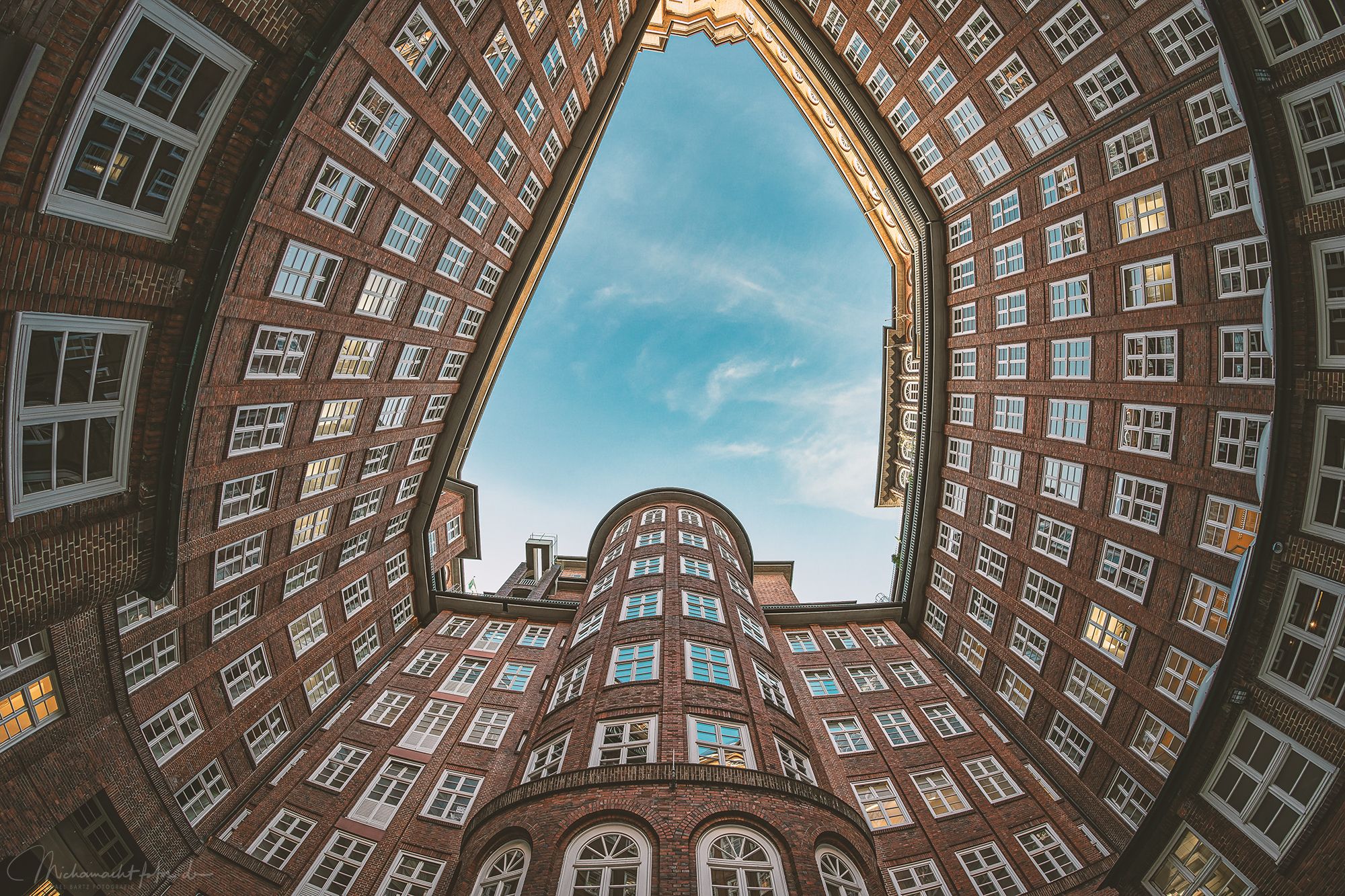 In the courtyard next to the Chilehaus, Hamburg, Germany