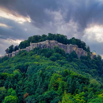 Königstein (Sachsen) with Königstein Fortress, Germany