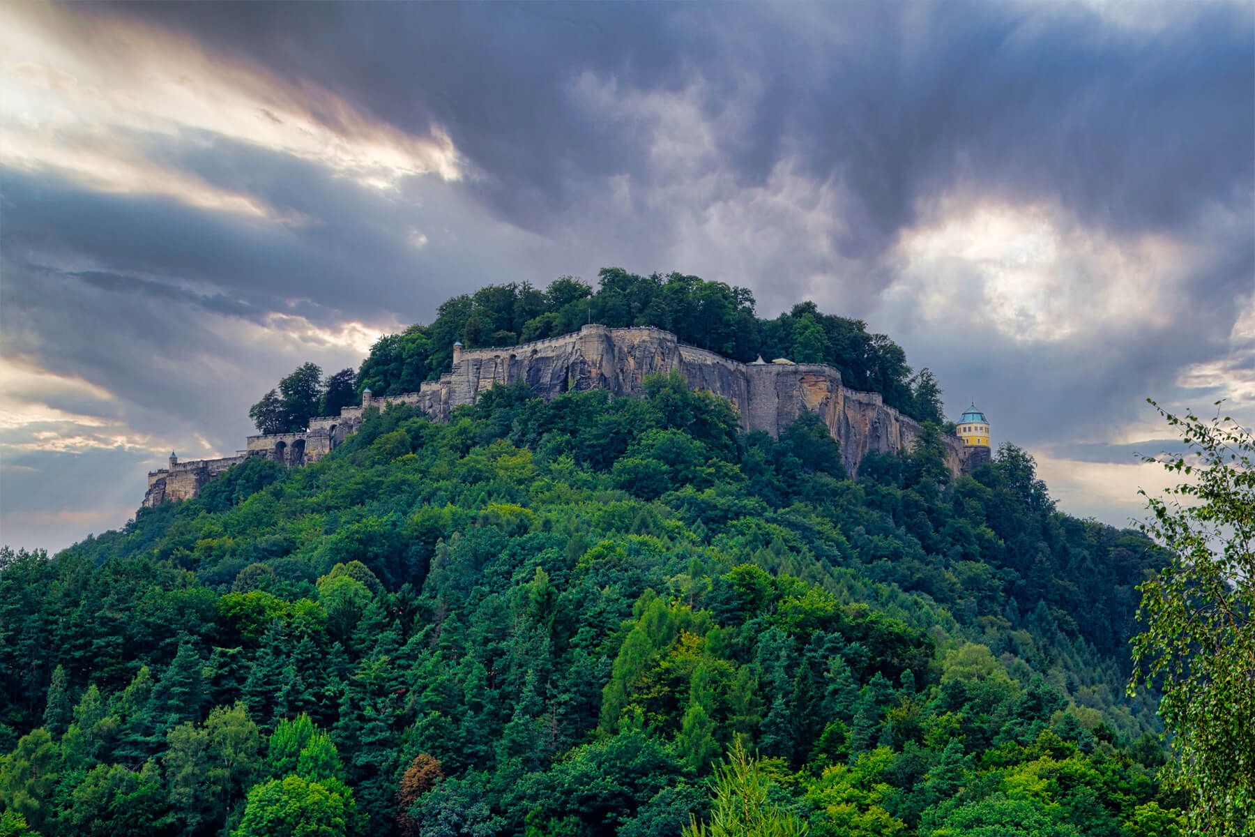 Königstein (Sachsen) with Königstein Fortress, Germany