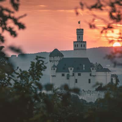 Marksburg bei Sonnenuntergang, Germany