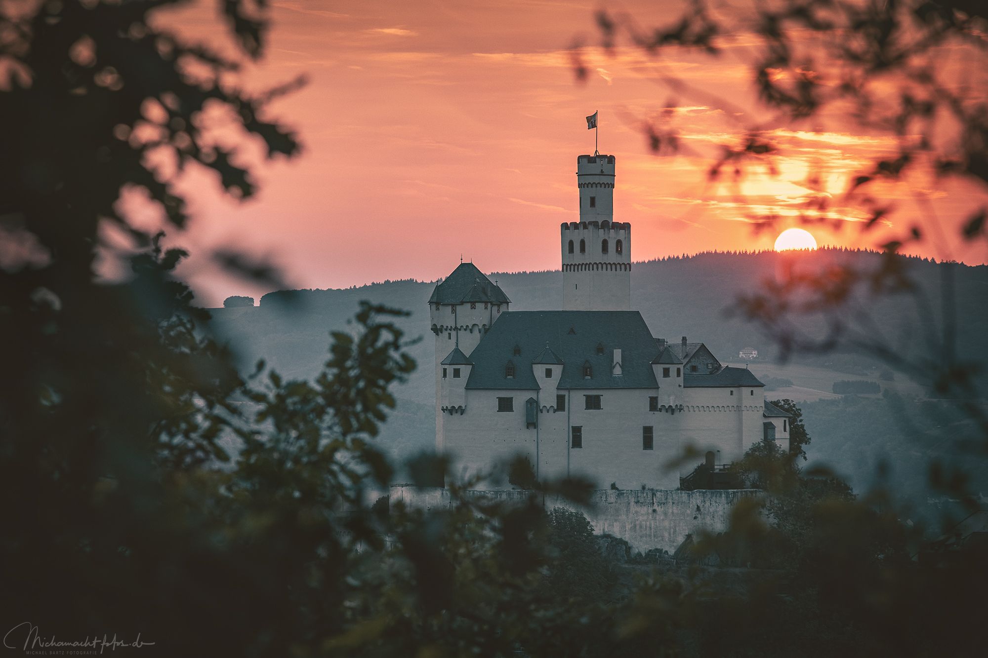 Marksburg bei Sonnenuntergang, Germany