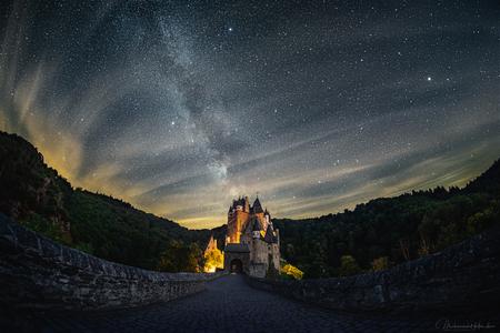Milky Way over Eltz Castle