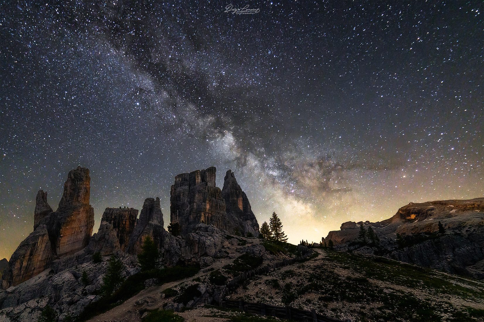 Milky Way over the Cinque Torri, Italy