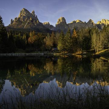 Pale di San Martino from Welsperg Lake, Italy