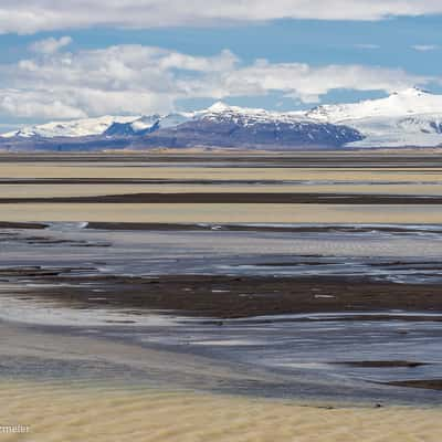 Skógey glacial river meander, Iceland