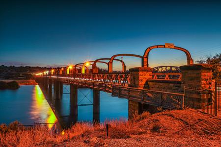 Two bridges, sunrise, Murray Bridge, South Australia