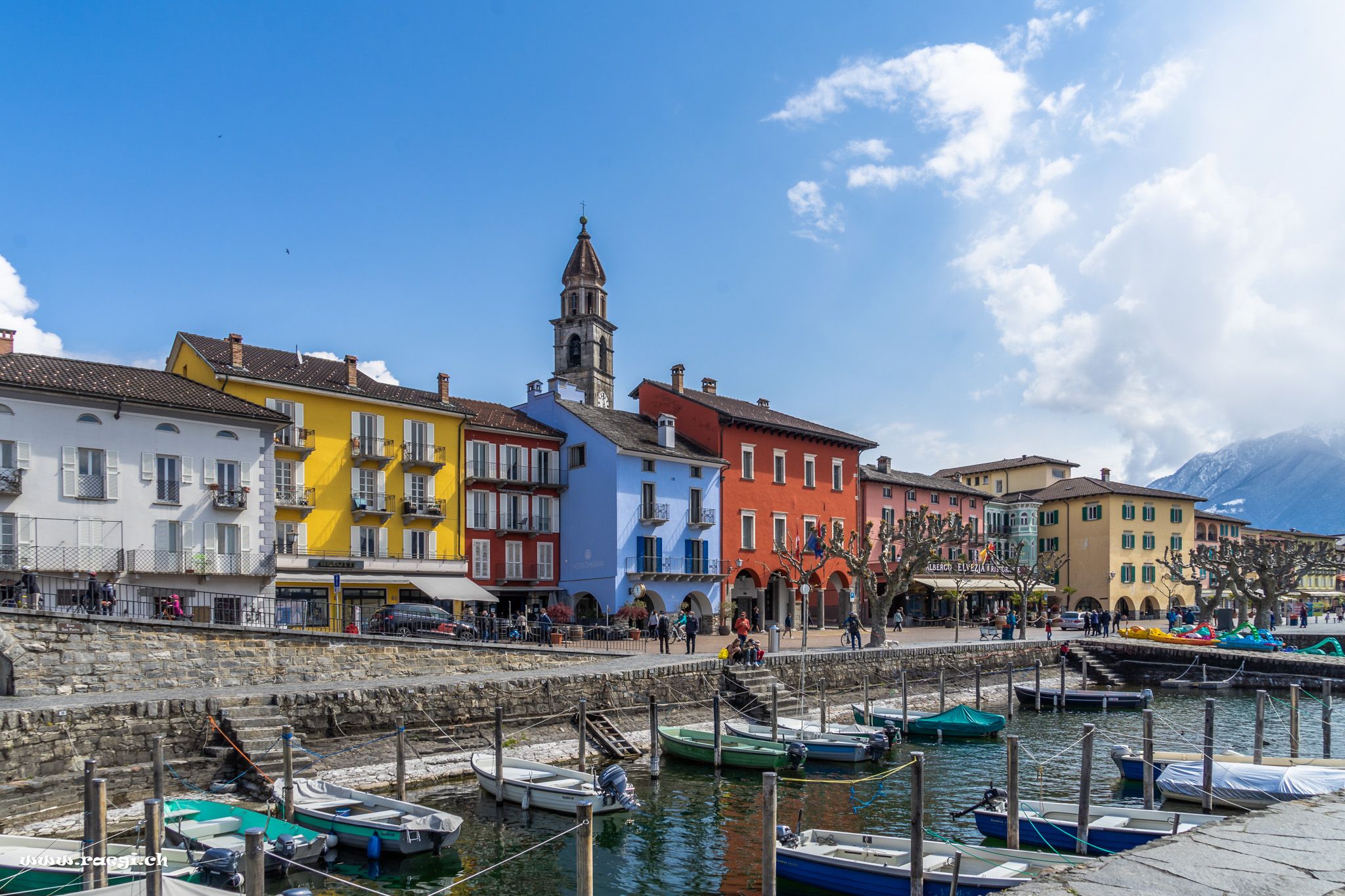 View of Ascona Waterfront, Lake Locarno, Switzerland