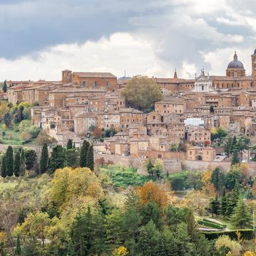 view to Urbino, Italy