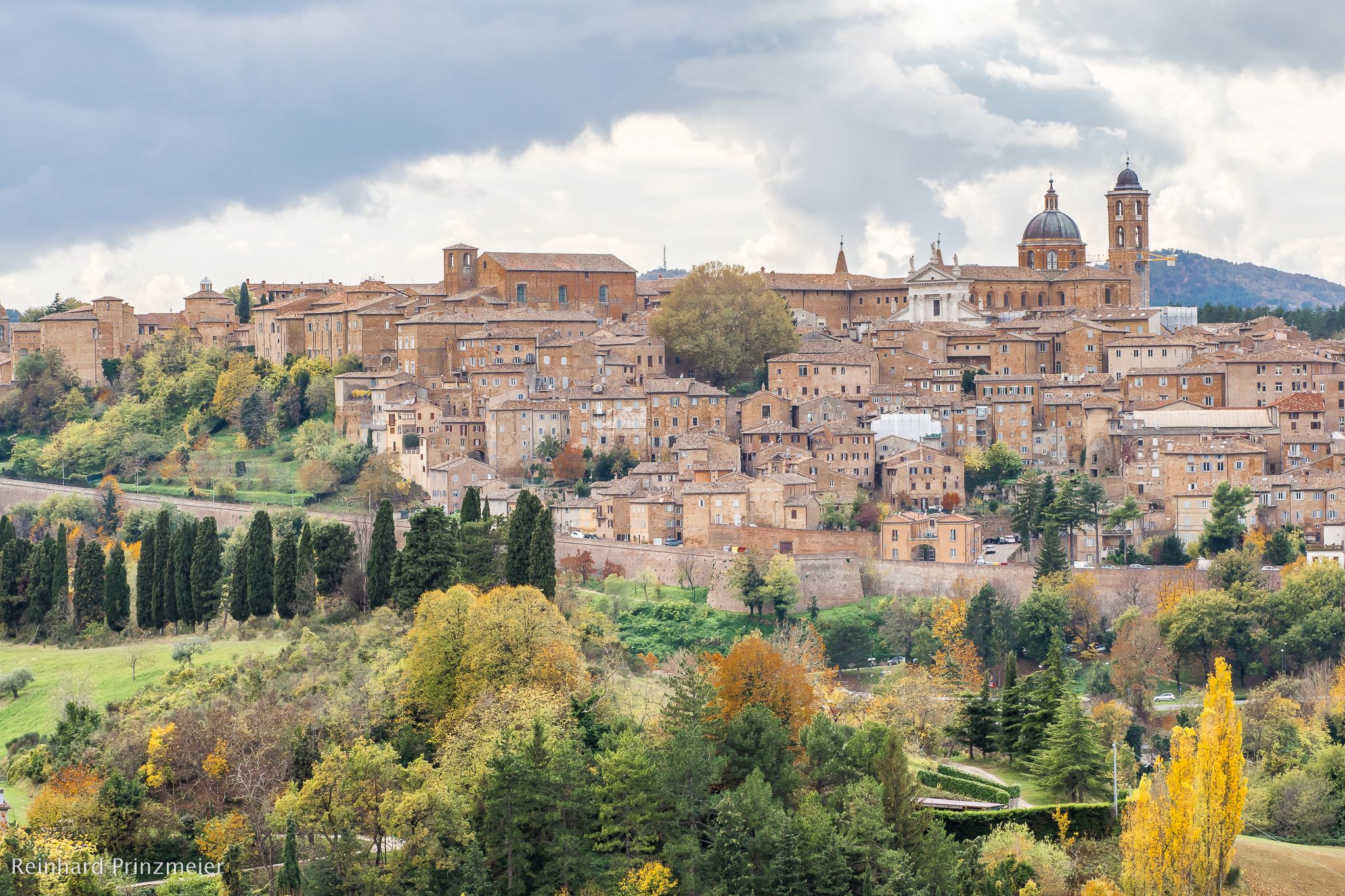 view to Urbino, Italy