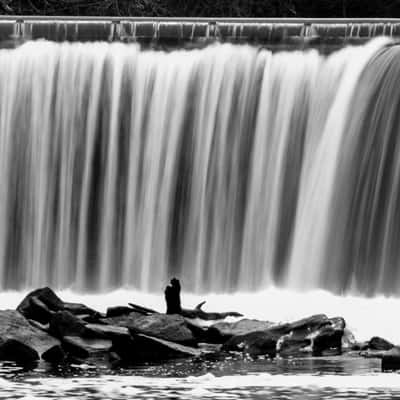 water fall on the river Tame, United Kingdom