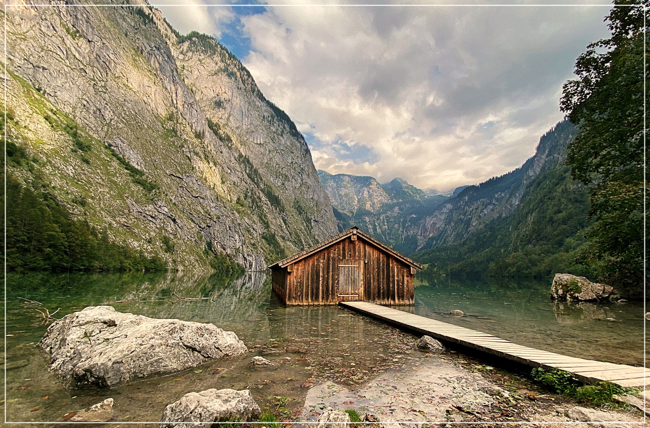 Boathouse at Lake Obersee, Bavaria, Germany