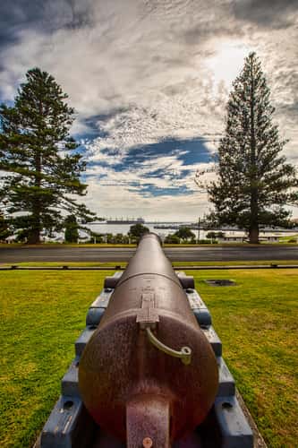 Cannon over looking the harbour, Portland, Victoria