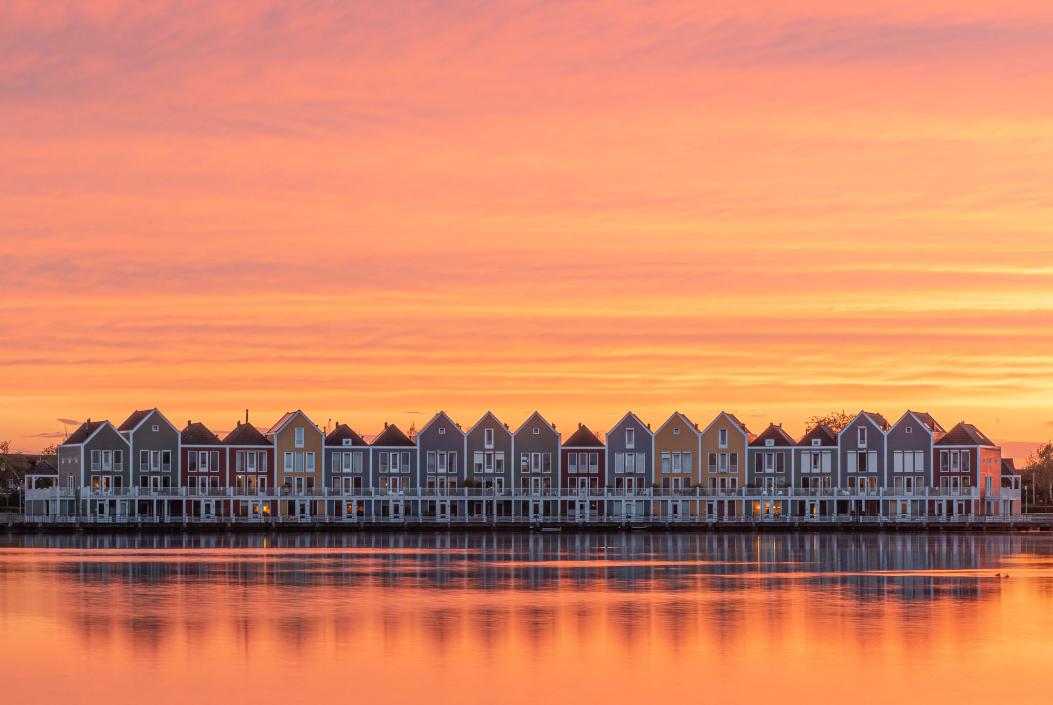 Houten rainbow houses, Netherlands