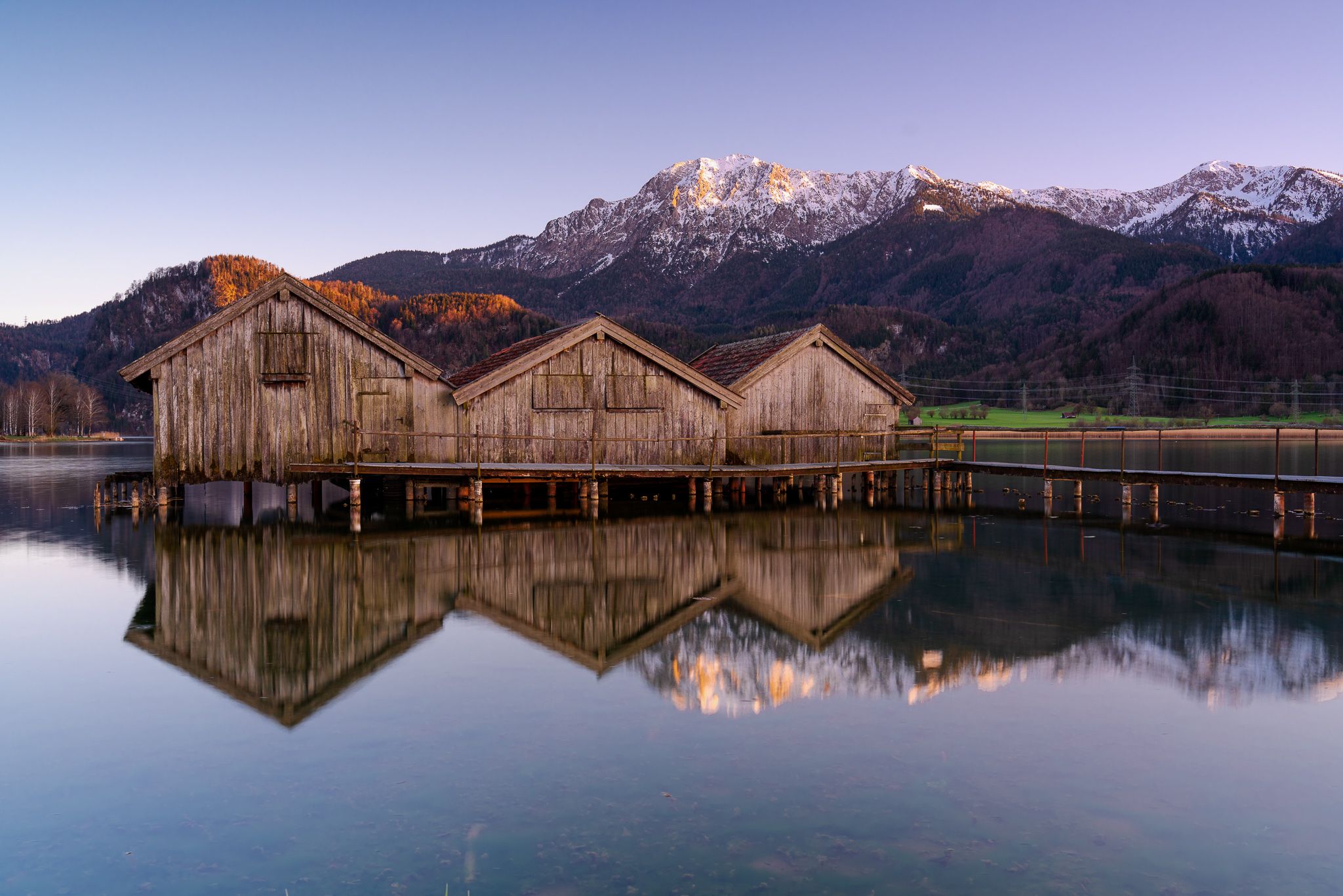 The three cabins at Kochelsee, Germany