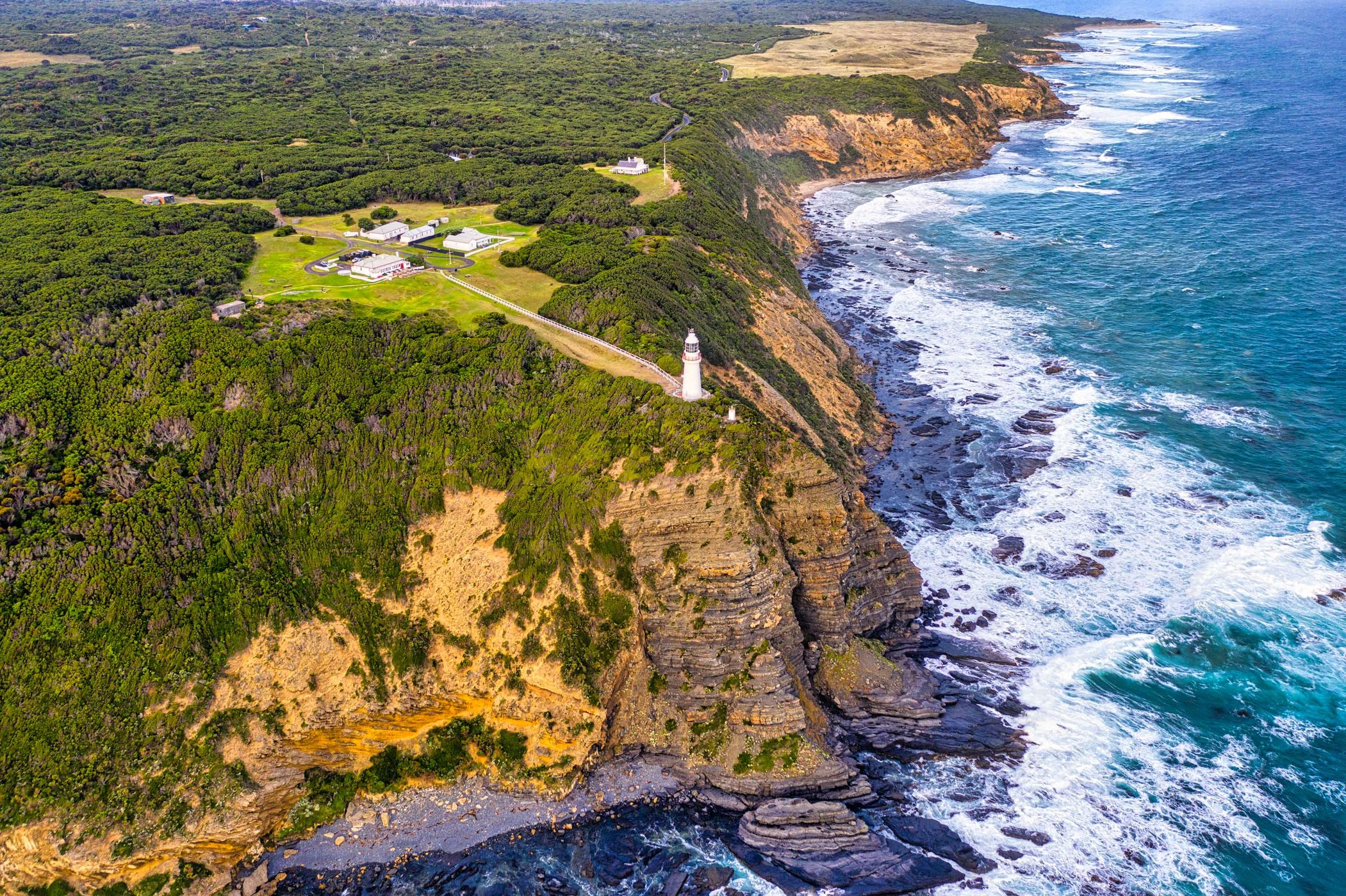 Looking back & the Lightstation, Cape Otway, Victoria, Australia