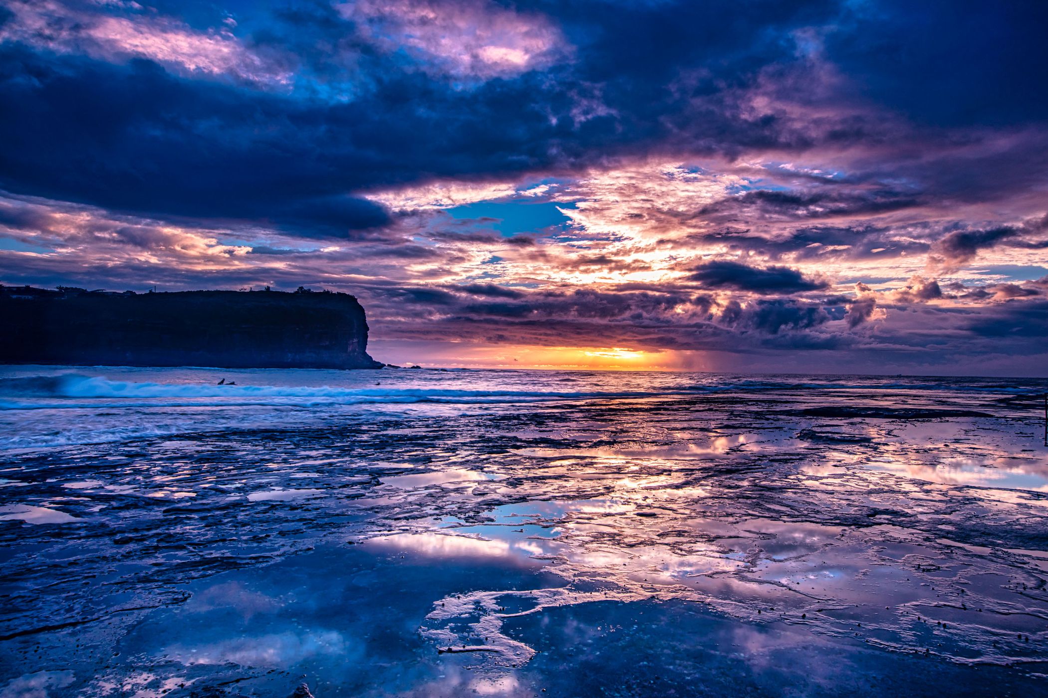Mona Vale Basin sunrise, Northern Beaches, Sydney, NSW, Australia
