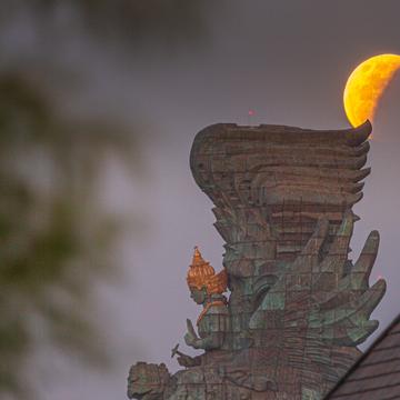 Moon Ecplise Garuda Wisnu Kencana statue, Indonesia