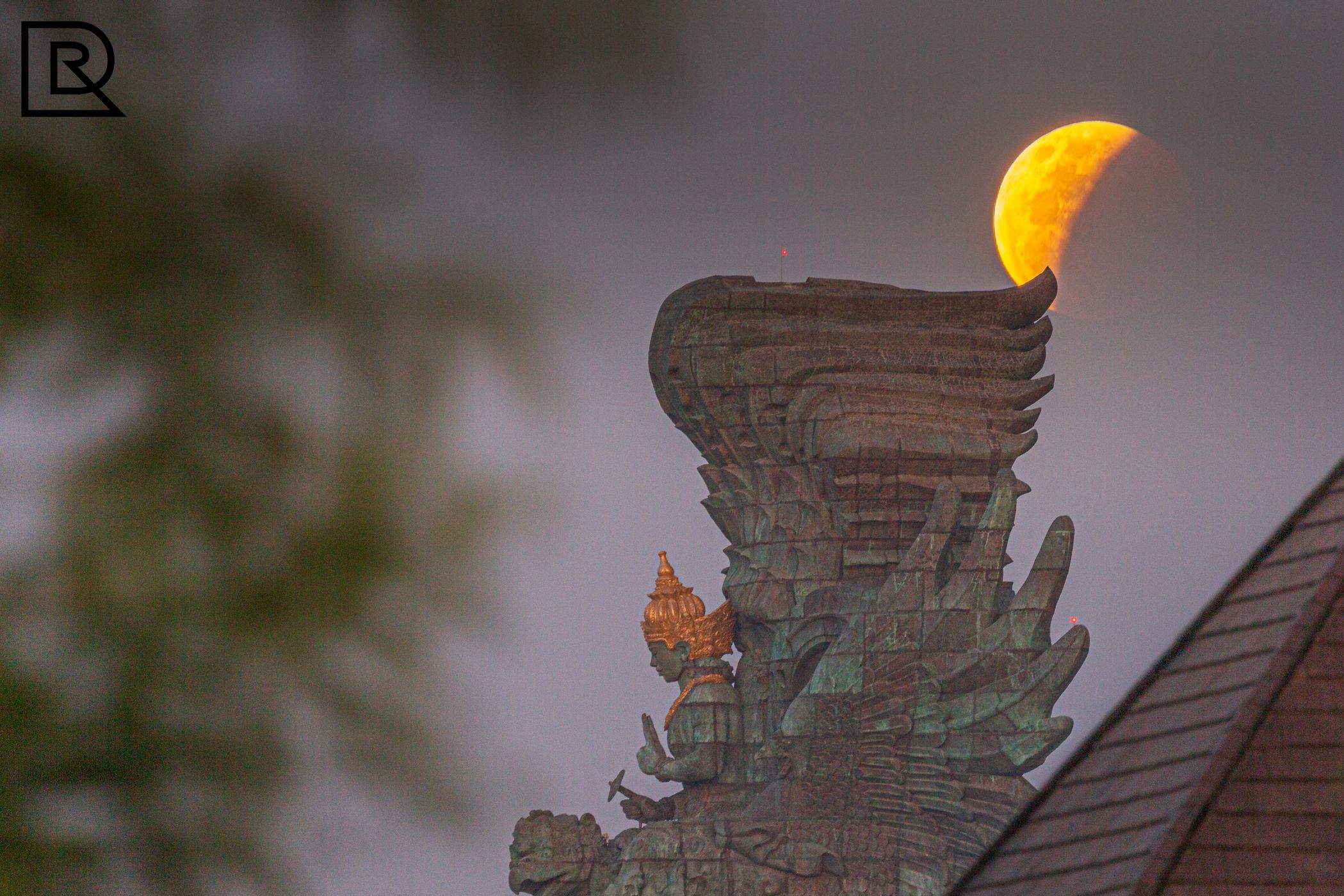 Moon Ecplise Garuda Wisnu Kencana statue, Indonesia
