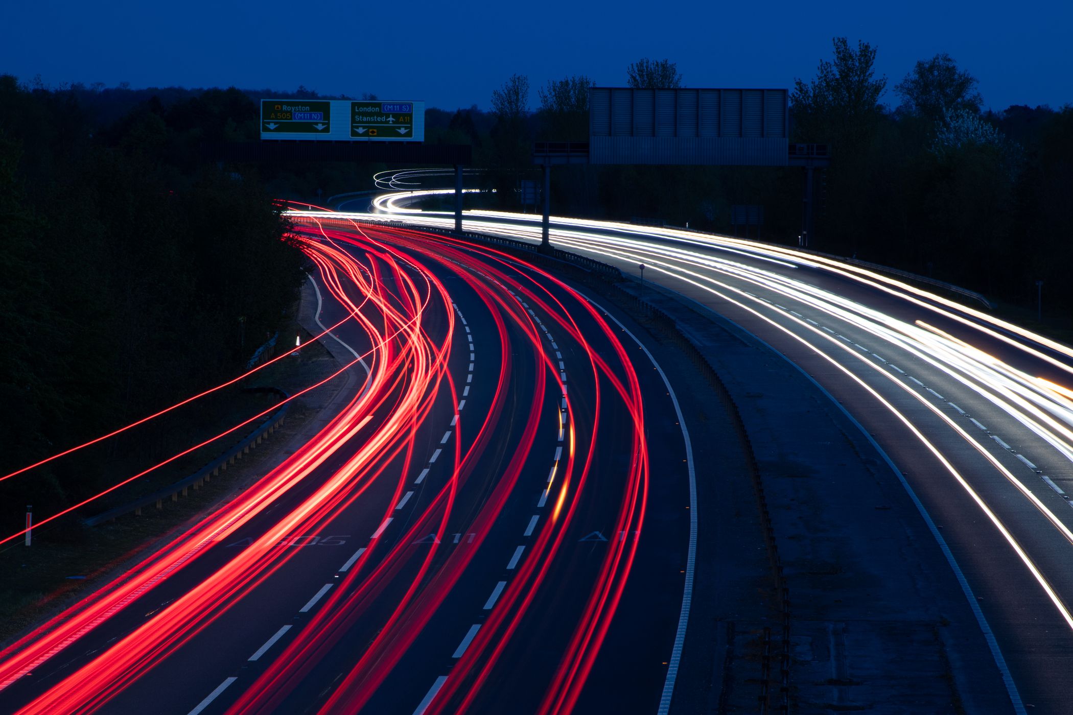 A11 Motorway at Night, United Kingdom