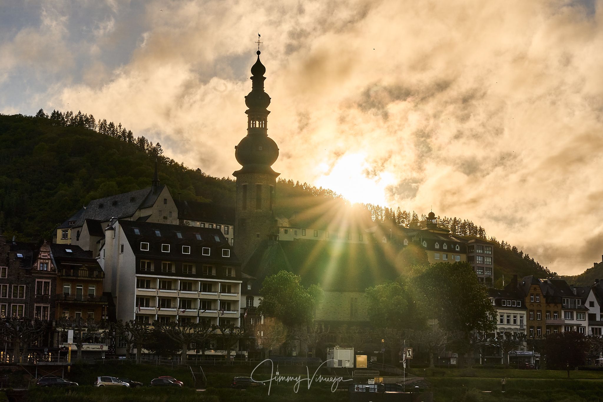 Reichsburg Cochem from Skagerak Bridge, Cochem, Germany