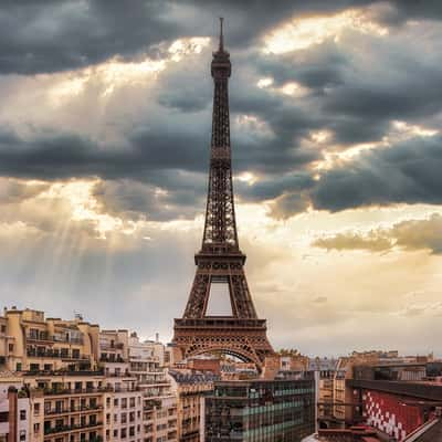 View From Above To Eiffel Tower, Paris, France