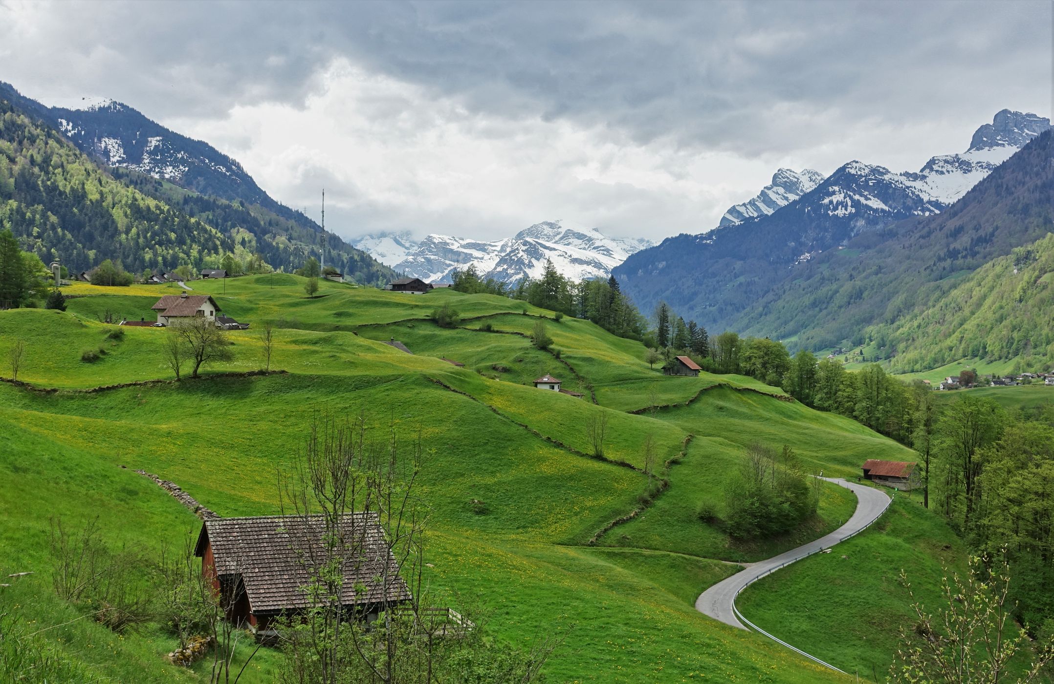 View on Mitlödi/GL, Switzerland