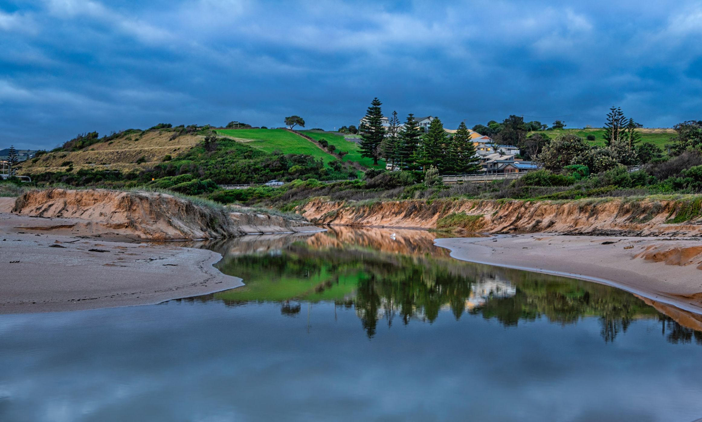 Creek reflection, Bombo Beach, South Coast, NSW, Australia
