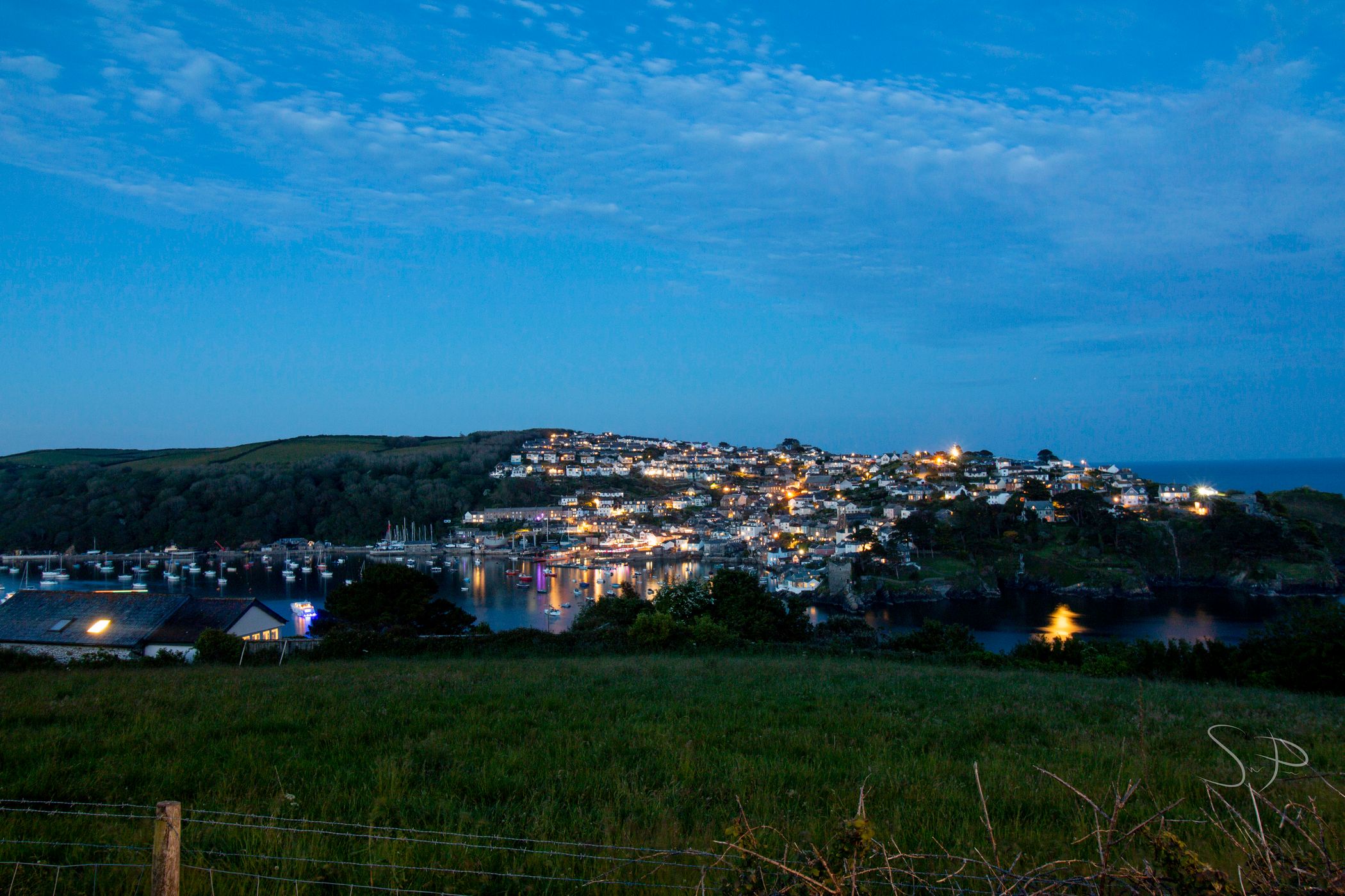 Fowey Port and side view of Polruan, United Kingdom