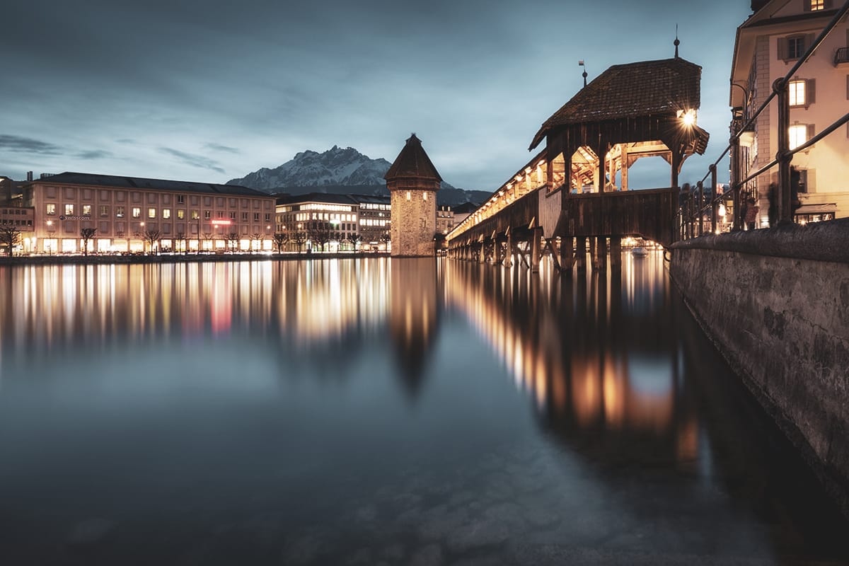 Kapellbridge Lucerne (east view), Switzerland