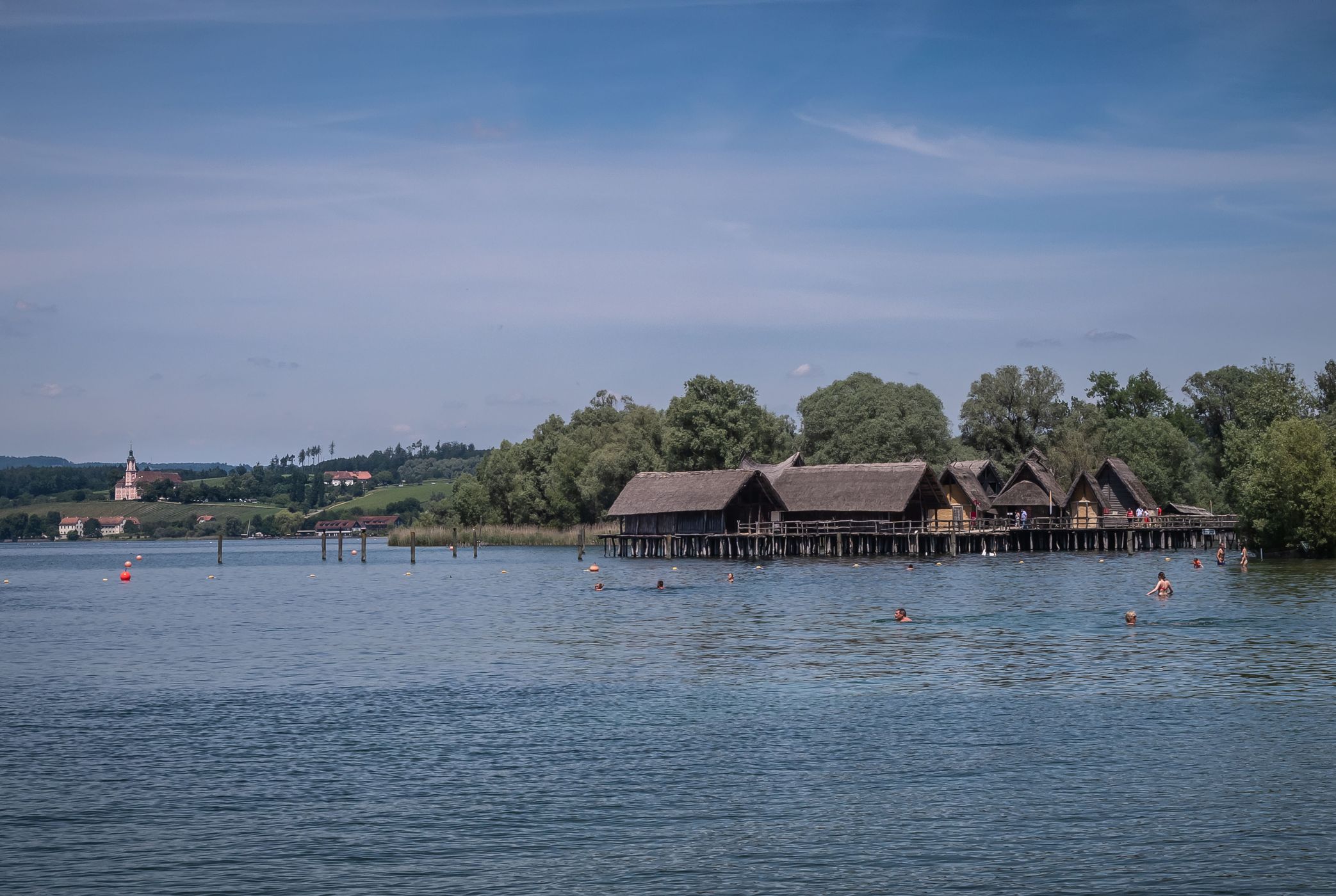 Pile dwellings in Uhldingen on Lake Constance, Germany