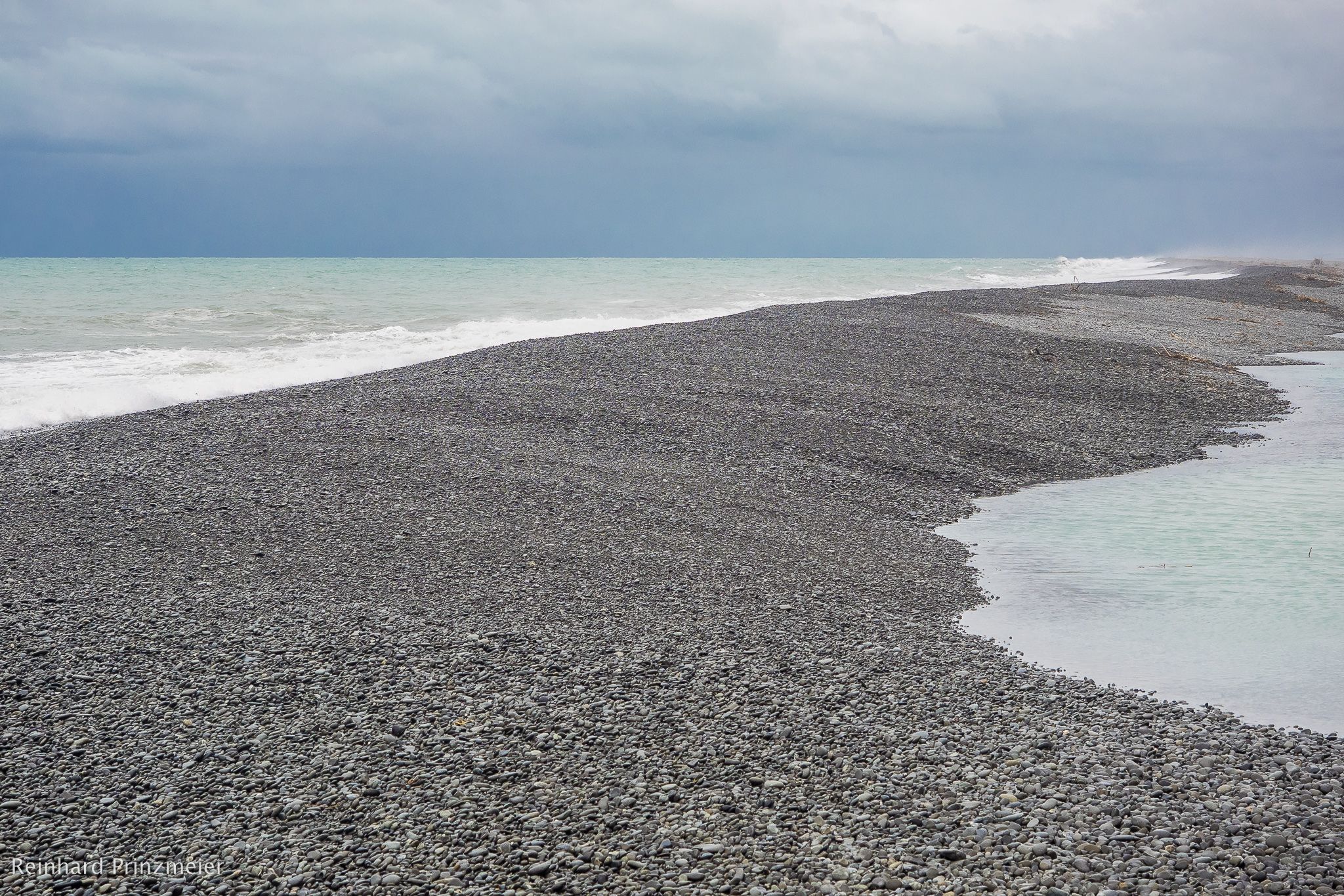 Rakaia Lagoon Pebble Beach, New Zealand