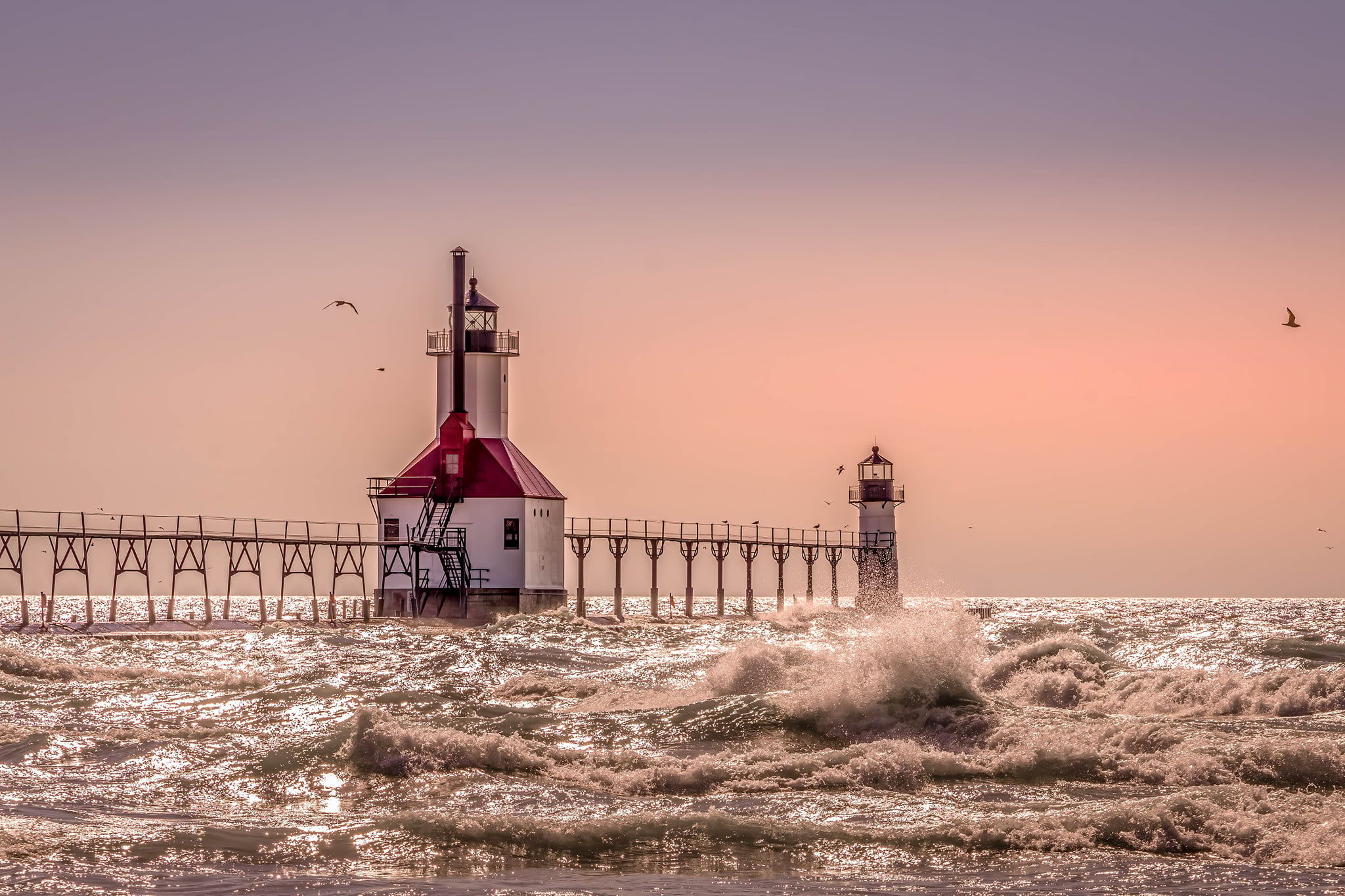 St. Joseph North Pier Outer Lighthouse, Michigan, USA